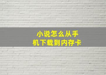 小说怎么从手机下载到内存卡