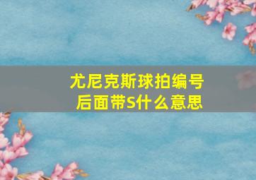 尤尼克斯球拍编号后面带S什么意思