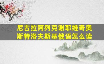 尼古拉阿列克谢耶维奇奥斯特洛夫斯基俄语怎么读