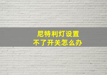 尼特利灯设置不了开关怎么办