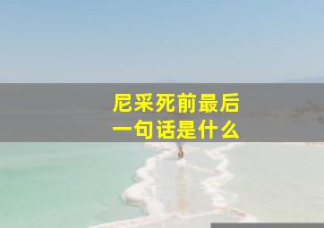 尼采死前最后一句话是什么