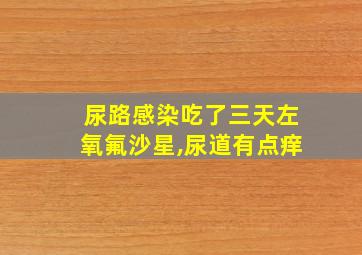 尿路感染吃了三天左氧氟沙星,尿道有点痒