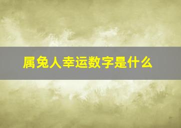 属兔人幸运数字是什么