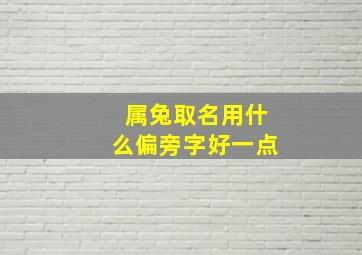 属兔取名用什么偏旁字好一点