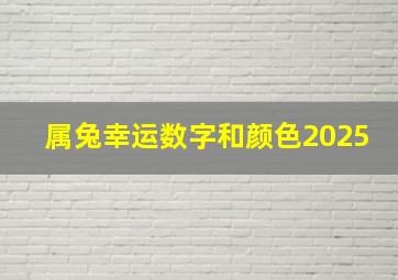 属兔幸运数字和颜色2025