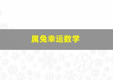 属兔幸运数学