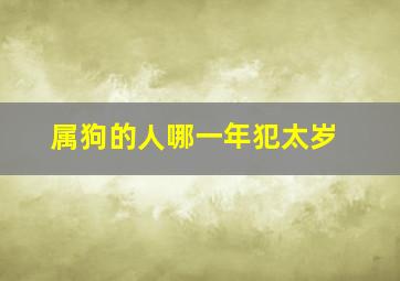 属狗的人哪一年犯太岁