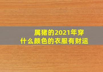 属猪的2021年穿什么颜色的衣服有财运