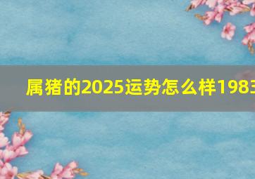 属猪的2025运势怎么样1983