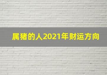 属猪的人2021年财运方向