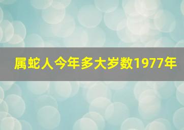 属蛇人今年多大岁数1977年