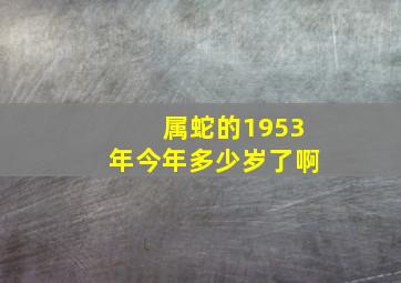 属蛇的1953年今年多少岁了啊