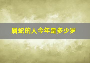 属蛇的人今年是多少岁