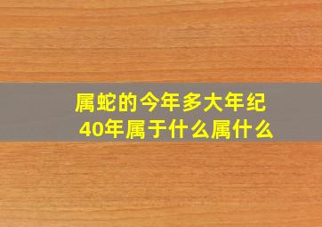 属蛇的今年多大年纪40年属于什么属什么