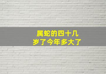 属蛇的四十几岁了今年多大了