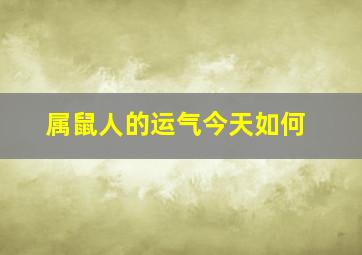 属鼠人的运气今天如何