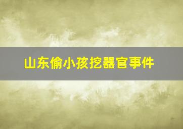 山东偷小孩挖器官事件