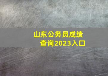 山东公务员成绩查询2023入口