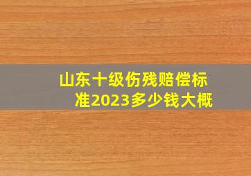 山东十级伤残赔偿标准2023多少钱大概