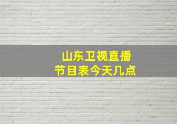 山东卫视直播节目表今天几点