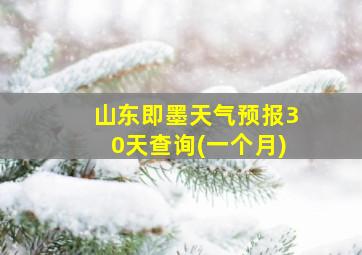 山东即墨天气预报30天查询(一个月)