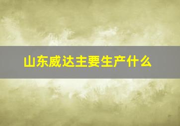 山东威达主要生产什么