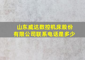 山东威达数控机床股份有限公司联系电话是多少