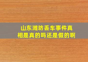 山东潍坊丢车事件真相是真的吗还是假的啊