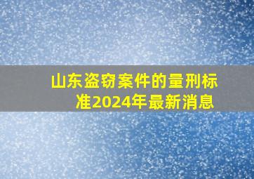 山东盗窃案件的量刑标准2024年最新消息