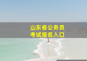 山东省公务员考试报名入口