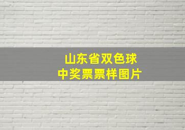 山东省双色球中奖票票样图片