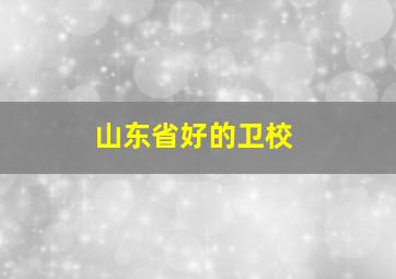 山东省好的卫校