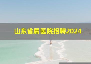 山东省属医院招聘2024