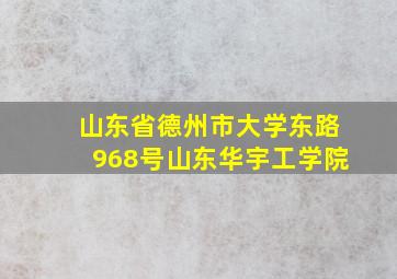 山东省德州市大学东路968号山东华宇工学院