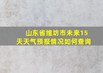 山东省维坊市未来15天天气预报情况如何查询