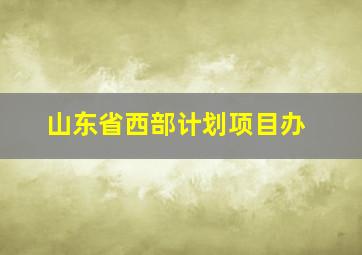 山东省西部计划项目办