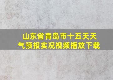 山东省青岛市十五天天气预报实况视频播放下载