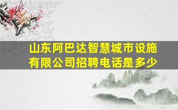 山东阿巴达智慧城市设施有限公司招聘电话是多少