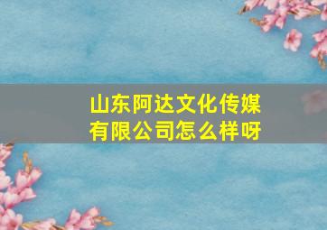 山东阿达文化传媒有限公司怎么样呀