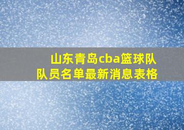 山东青岛cba篮球队队员名单最新消息表格