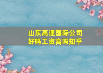 山东高速国际公司好吗工资高吗知乎