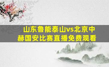 山东鲁能泰山vs北京中赫国安比赛直播免费观看