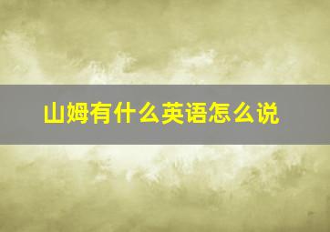 山姆有什么英语怎么说