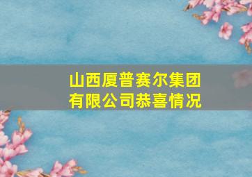 山西厦普赛尔集团有限公司恭喜情况