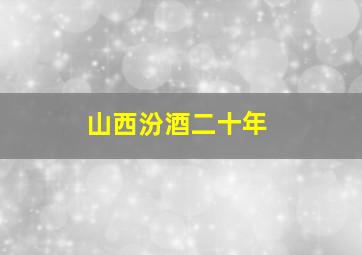 山西汾酒二十年