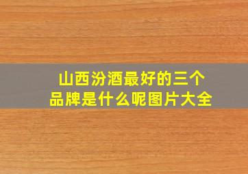 山西汾酒最好的三个品牌是什么呢图片大全