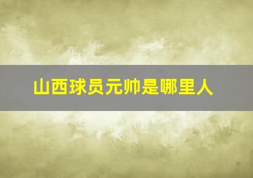 山西球员元帅是哪里人