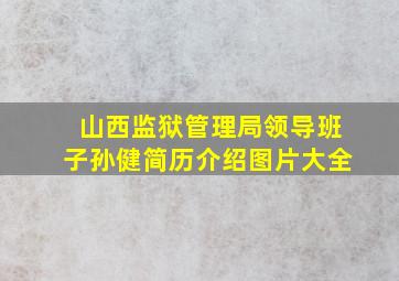 山西监狱管理局领导班子孙健简历介绍图片大全