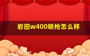 岩田w400喷枪怎么样