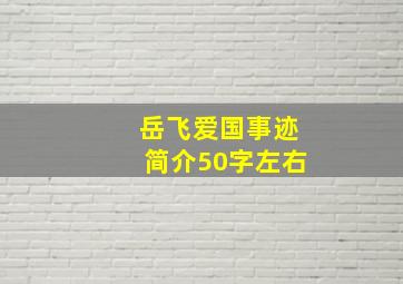 岳飞爱国事迹简介50字左右